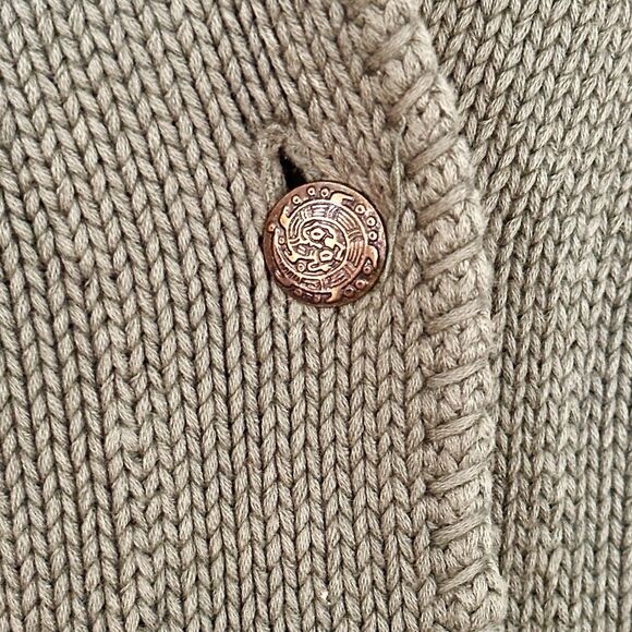 VTG Eddie Bauer Cardigan Sweater Women M Aztec Navajo Southwestern Green Pockets - Picture 8 of 11